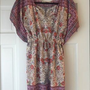 Purple paisley wrap dress